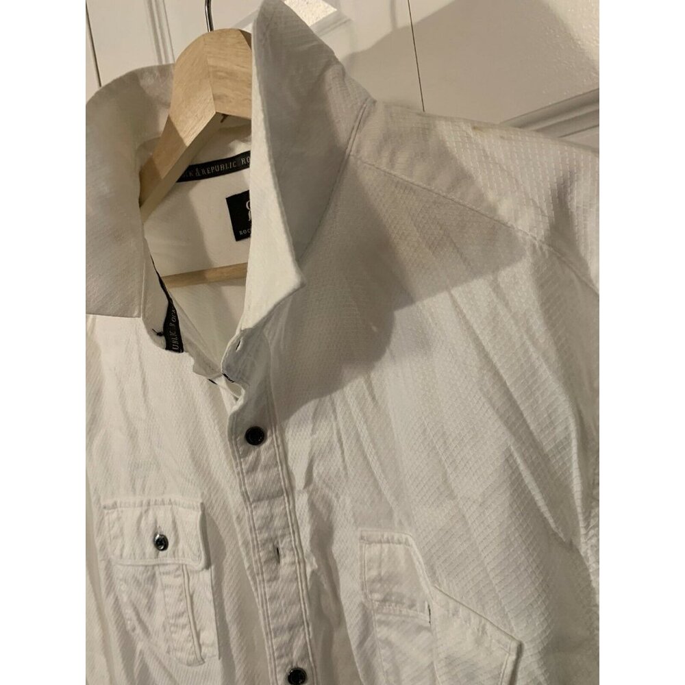 Rock & Republic‎ Men's Sz XXL Casual Button Front Shirt White